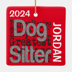 Adorno De Cerámica Personalizado de Dog Sitter Extraordinaire