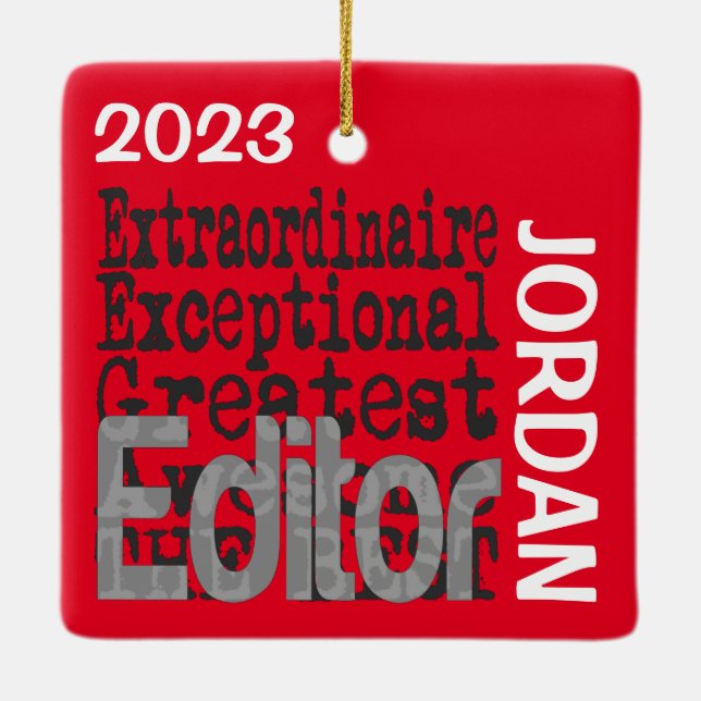 Adorno De Cerámica Personalizado de editor extraordinario (Reverso)