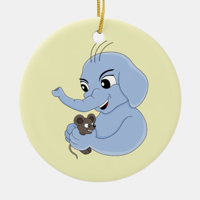 Adorno De Cerámica Personalizado de elefante lindo (Frente)