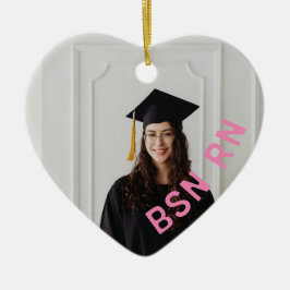 Adorno De Cerámica personalizado de enfermería corazón de foto BSN RN