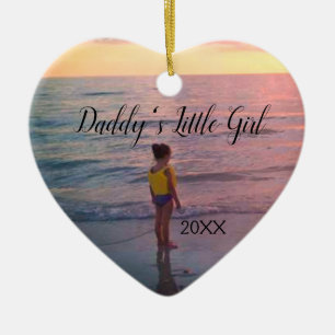 Adorno De Cerámica Personalizado de foto de Daddy Daughter Memory