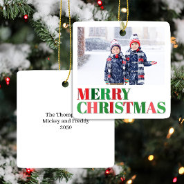 Adorno De Cerámica Personalizado de fotografía rojo y verde moderno