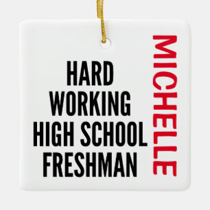 Adorno De Cerámica Personalizado de Freshman, escuela secundaria de t