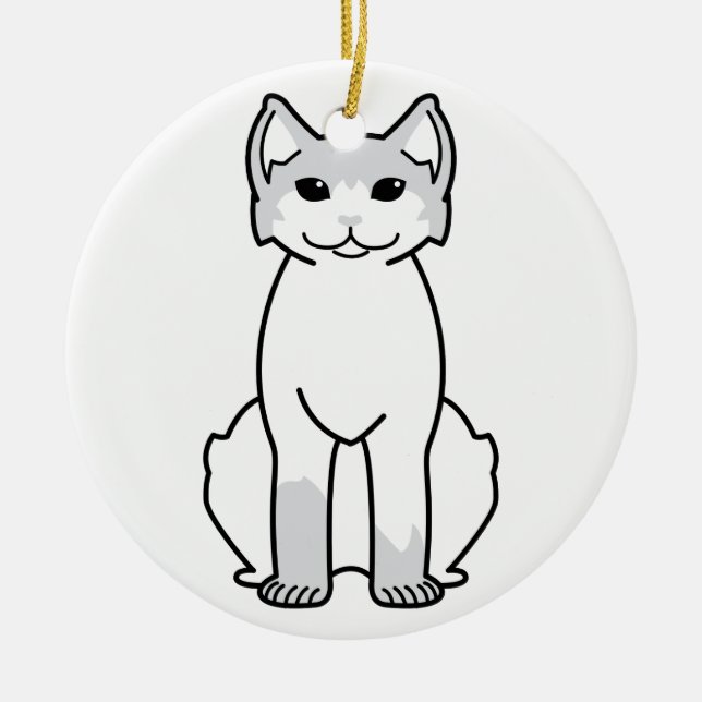 Adorno De Cerámica Personalizado de gato polidáctil estadounidense (Frente)