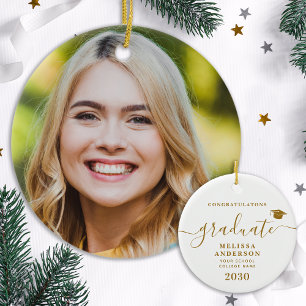 Adorno De Cerámica Personalizado de grado moderno Foto Graduación sim