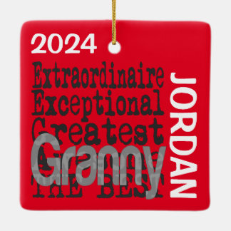 Adorno De Cerámica Personalizado de Granny Extraordinaire