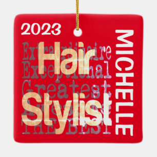 Adorno De Cerámica Personalizado de Hair Stylist Extraordinaire