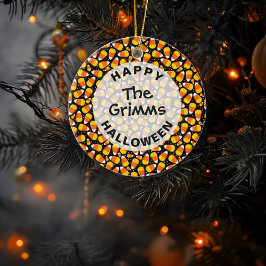 Adorno De Cerámica Personalizado de Halloween con patrón de maíz dulc