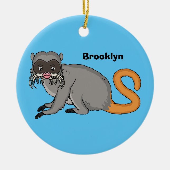 Adorno De Cerámica Personalizado de ilustracion del emperador cutto T (Frente)