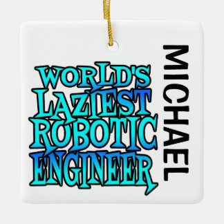 Adorno De Cerámica Personalizado de Ingeniería Robótica más perezoso