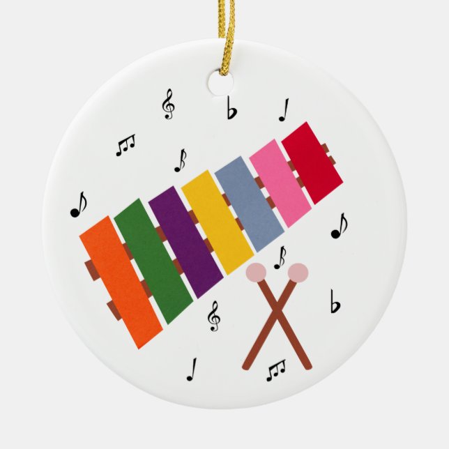Adorno De Cerámica Personalizado de instrumentos musicales de Xilófon (Frente)