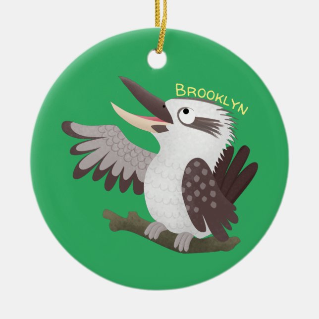 Adorno De Cerámica Personalizado de kookaburra gracioso (Frente)