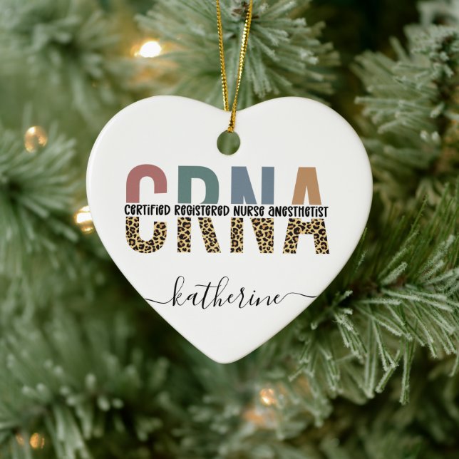 Adorno De Cerámica Personalizado de la CRNA Certificado de enfermero  (Árbol)