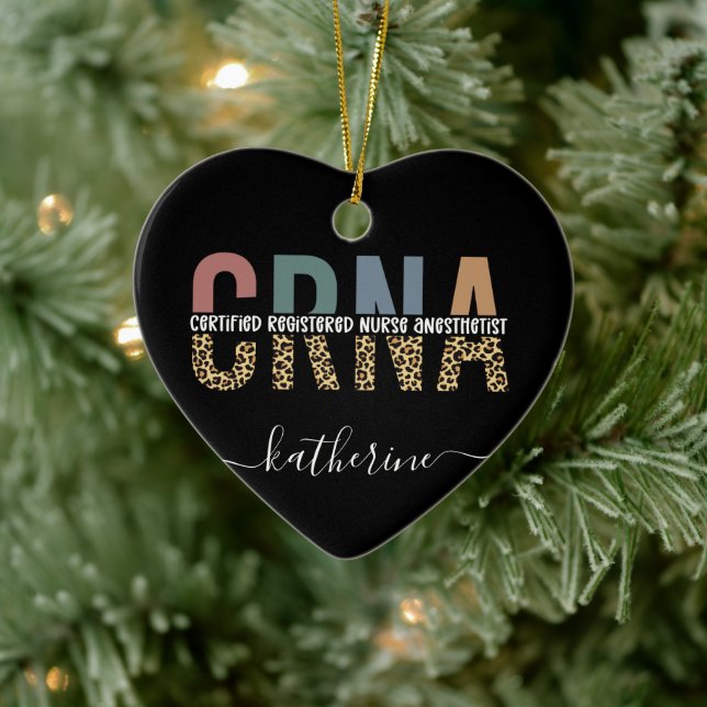 Adorno De Cerámica Personalizado de la CRNA Certificado de enfermero  (Árbol)