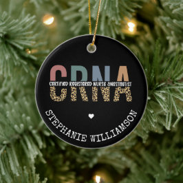 Adorno De Cerámica Personalizado de la CRNA Certificado de enfermero 