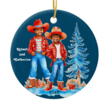 Personalizado de la pareja de Navidades de Cowboy
