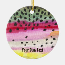 Adorno De Cerámica Personalizado de la trucha arco iris pesca con mos