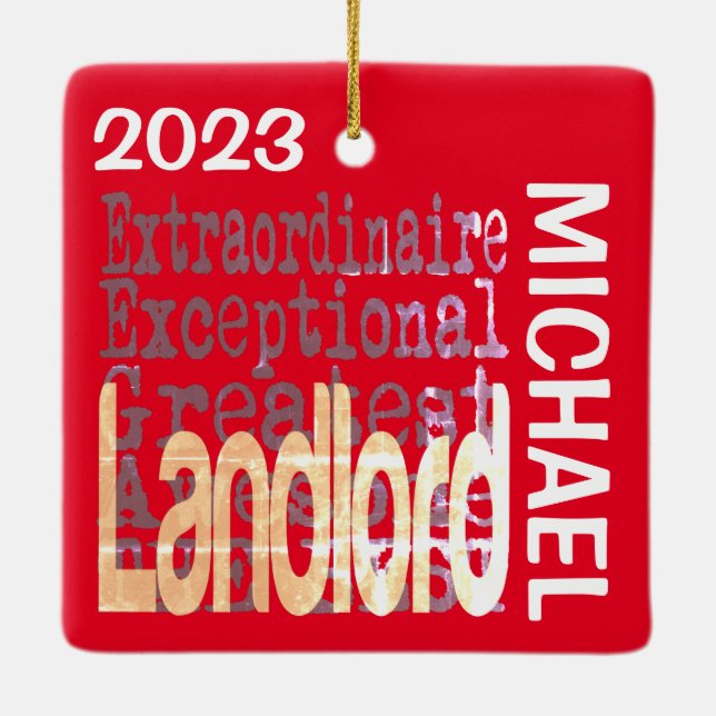 Adorno De Cerámica Personalizado de Landlord Extraordinaire (Reverso)