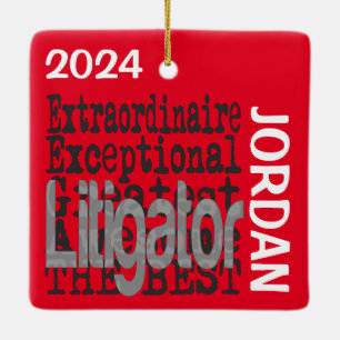 Adorno De Cerámica Personalizado de Litigator Extraordinaire