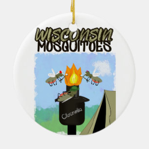 Adorno De Cerámica Personalizado de los mosquitos de Wisconsin - Acam