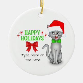 Adorno de cerámica personalizado de Marvin el gato