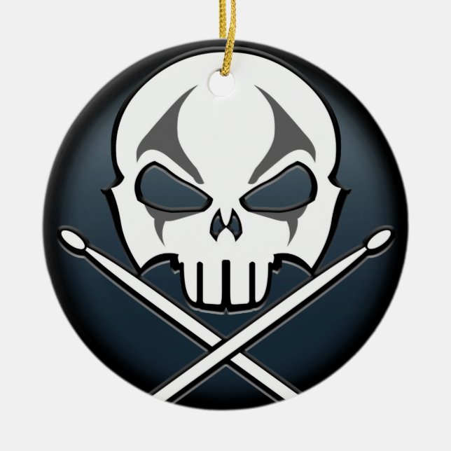 Adorno De Cerámica Personalizado de metales pesados del batería de la (Frente)