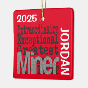 Adorno De Cerámica Personalizado de Miner Extraordinaire