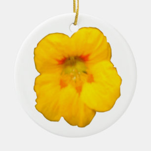 Adorno De Cerámica Personalizado de Nasturtium amarillo brillante Cum
