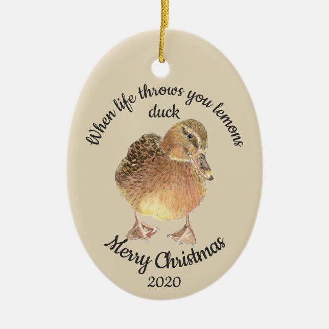 Adorno De Cerámica Personalizado de Navidades con fecha de nacimiento (Frente)
