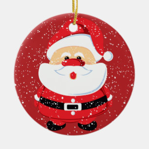 Adorno De Cerámica Personalizado de Navidades de Cute Santa Claus