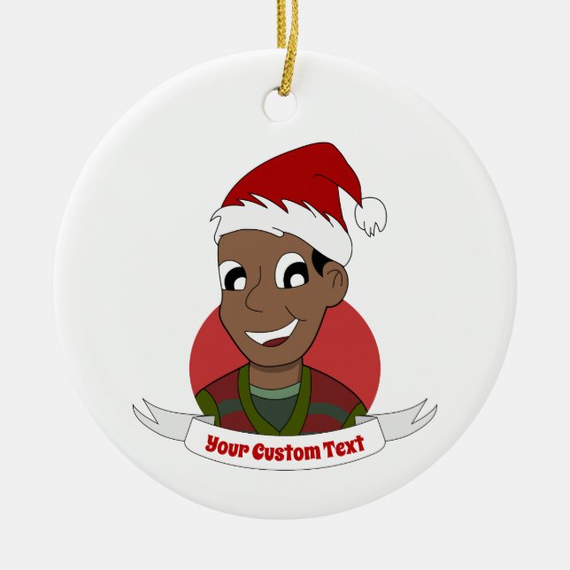 Adorno De Cerámica Personalizado de Navidades risibles (Frente)