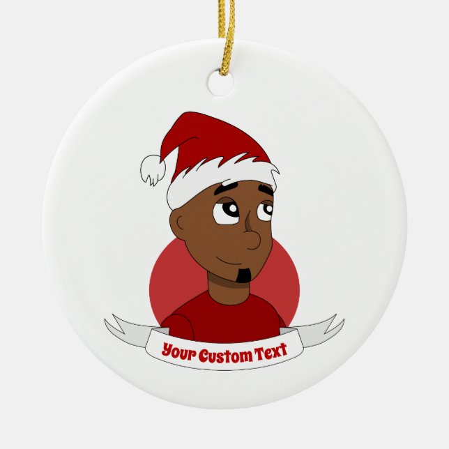 Adorno De Cerámica Personalizado de Navidades sonrientes (Frente)