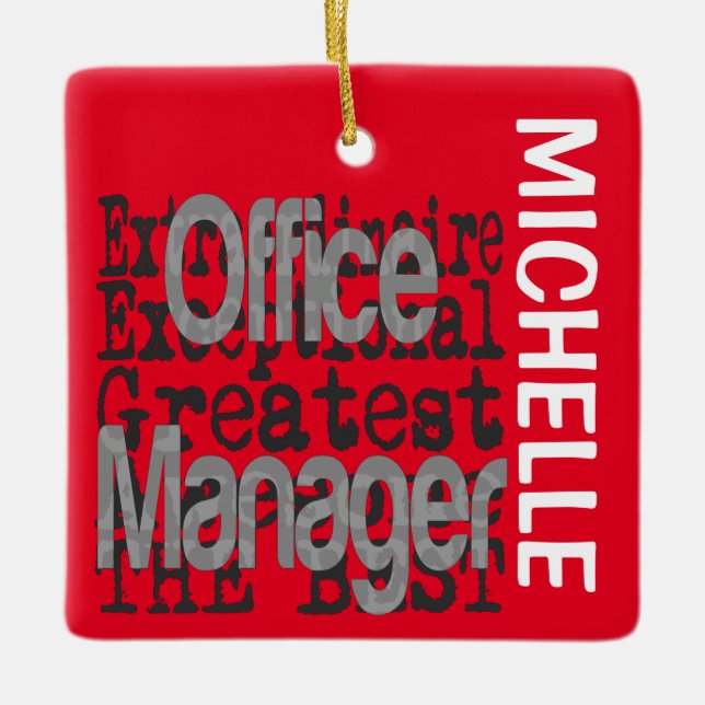 Adorno De Cerámica Personalizado de Office Manager Extraordinaire (Anverso)