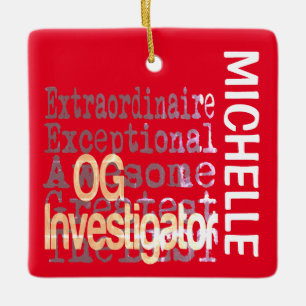Adorno De Cerámica Personalizado de OG Investigator Extraordinaire