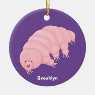 Adorno De Cerámica Personalizado de oso de agua tardígrado rosa y sua