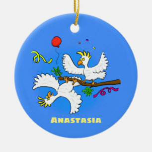 Adorno De Cerámica Personalizado de pájaros de cacatúa graciosa