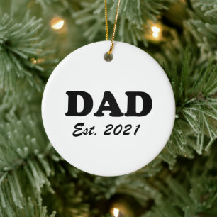 Adorno De Cerámica Personalizado de papá Fecha de establecimiento de 