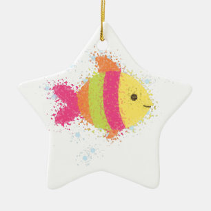 Adorno De Cerámica Personalizado de peces de cuta