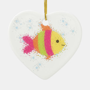 Adorno De Cerámica Personalizado de peces de cuta