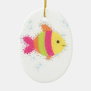 Adorno De Cerámica Personalizado de peces de cuta