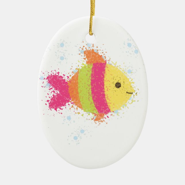 Adorno De Cerámica Personalizado de peces de cuta (Frente)