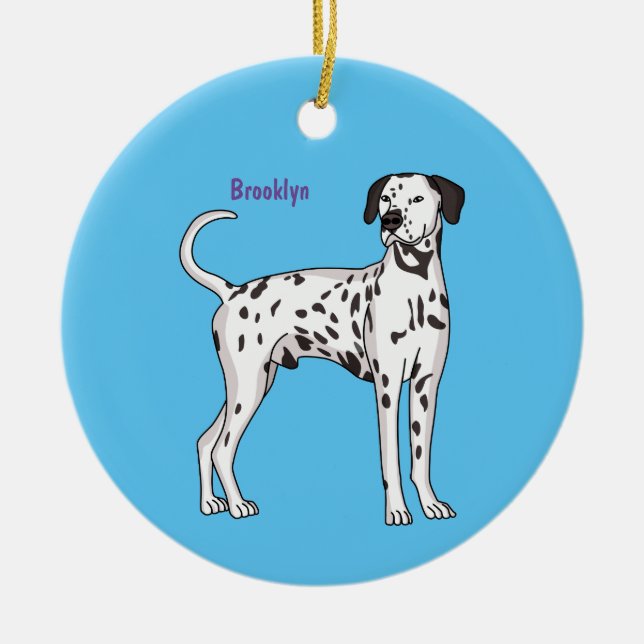 Adorno De Cerámica Personalizado de perro dalmatiano (Frente)