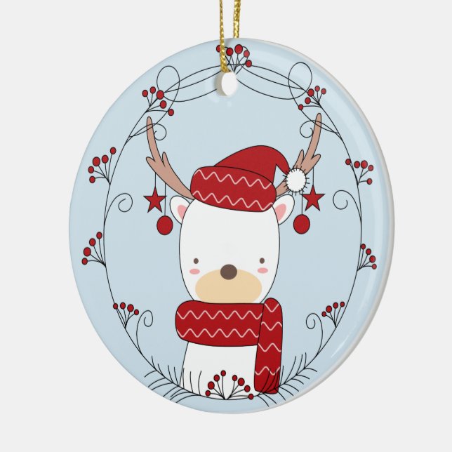 Adorno De Cerámica Personalizado de perros de renos (Izquierda)