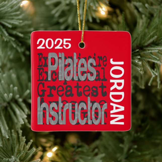 Adorno De Cerámica Personalizado de Pilates Instructor Extraordinaire (Árbol)