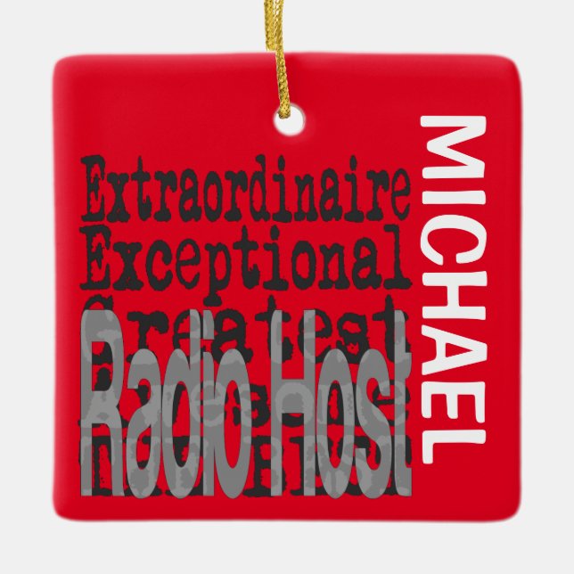 Adorno De Cerámica Personalizado de Radio Host Extraordinaire (Anverso)