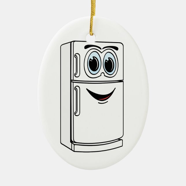 Adorno De Cerámica Personalizado de refrigerador blanco (Frente)