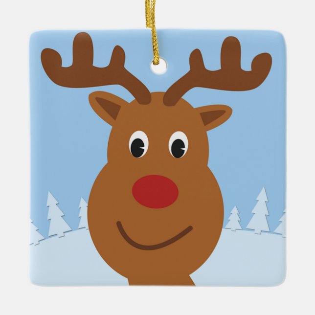 Adorno De Cerámica Personalizado de renos (Anverso)