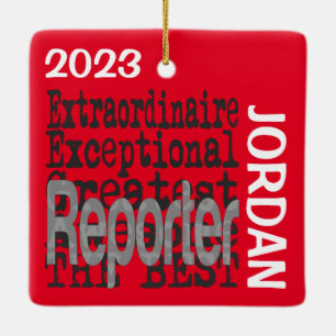 Adorno De Cerámica Personalizado de Reporter Extraordinaire
