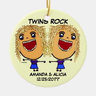 Adorno De Cerámica Personalizado de rock de hermanas gemelas
