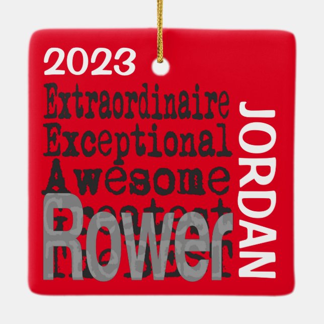 Adorno De Cerámica Personalizado de Rower Extraordinaire (Reverso)
